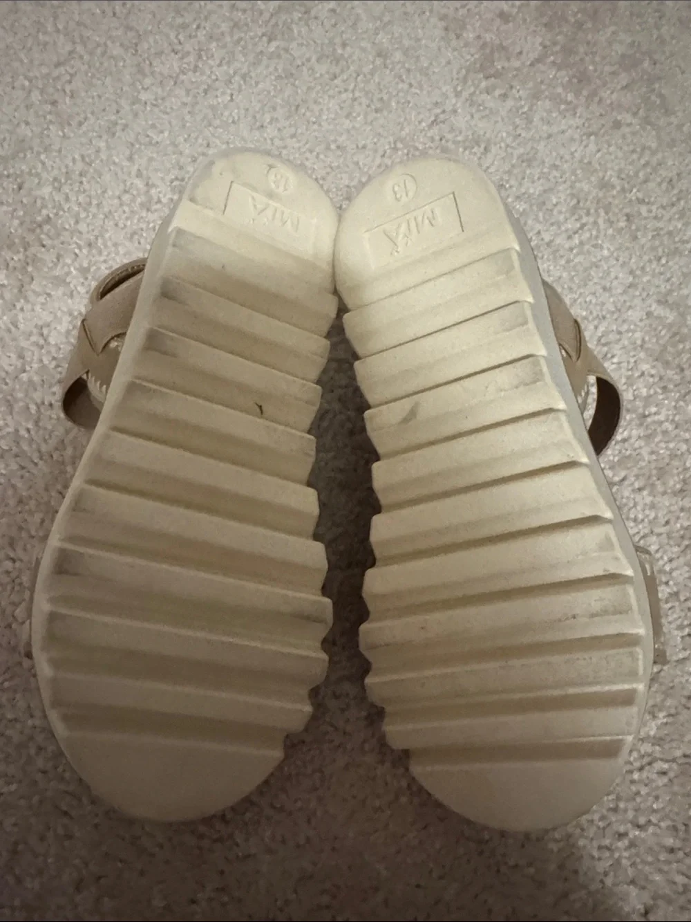 MIA Kids Tan Platform Sandals with Velcro Straps